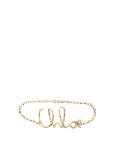 Chloé Leather Belt In Silver