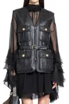 Chloé Belted Waist Vest Jacket In Black
