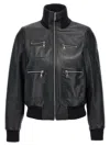 Chloé Leather Bomber Jacket Casual Jackets And Parka In Black