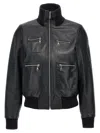 Chloé Leather Bomber Jacket Casual Jackets And Parka In Black