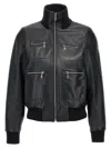 Chloé Leather Bomber Jacket Casual Jackets And Parka In Black
