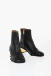 CHLOÉ LEATHER BOOTIES WITH METALLICA EFFECT HEEL 5 CM