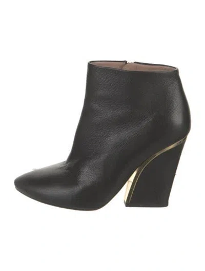 Pre-owned Chloé Leather Boots In Black