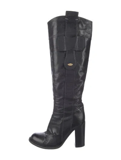 Pre-owned Chloé Leather Boots In Black
