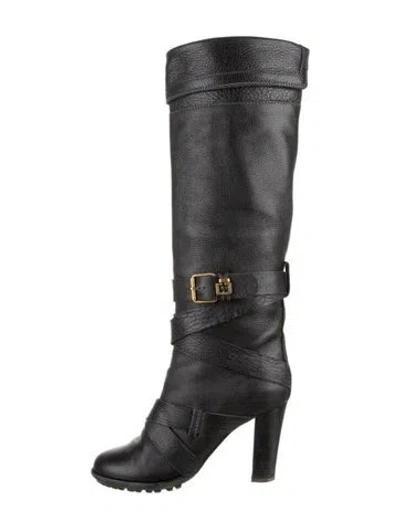 Pre-owned Chloé Leather Boots In Black