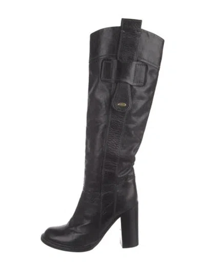 Pre-owned Chloé Leather Boots In Black