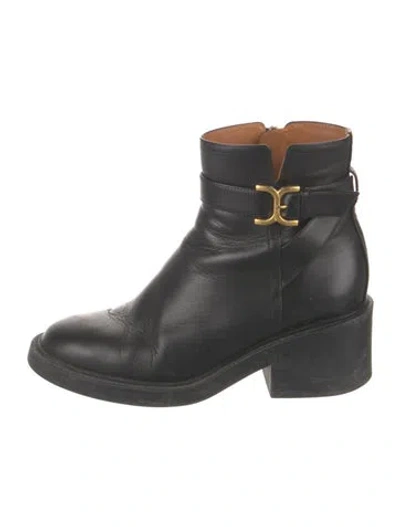 Pre-owned Chloé Leather Boots In Black