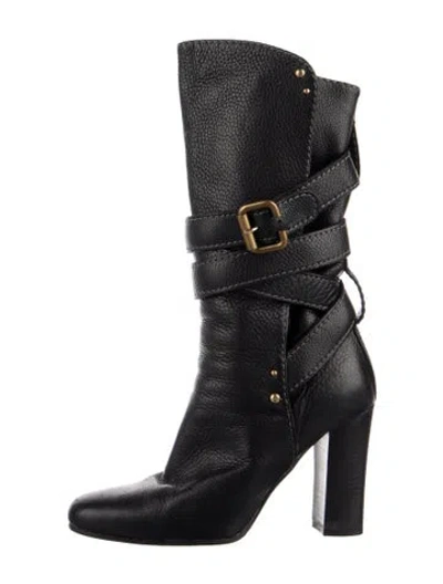 Pre-owned Chloé Leather Boots In Black