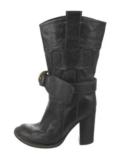 Pre-owned Chloé Leather Boots In Black