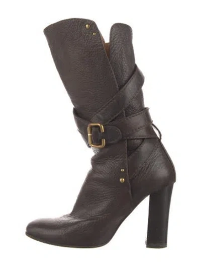 Pre-owned Chloé Leather Boots In Black