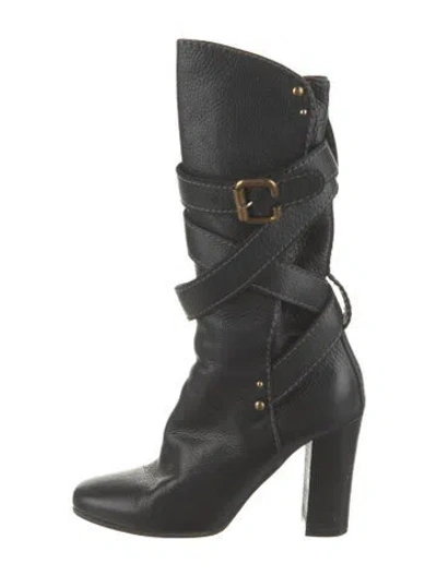 Pre-owned Chloé Leather Boots In Black