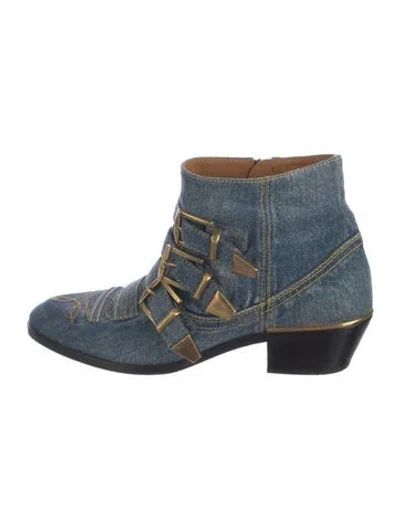 Pre-owned Chloé Leather Boots In Blue
