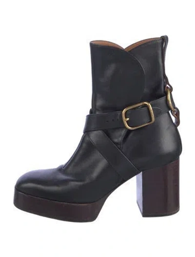 Pre-owned Chloé Leather Boots In Blue