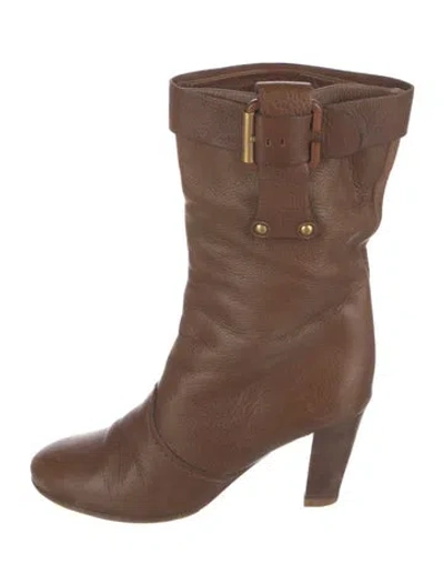 Pre-owned Chloé Leather Boots In Brown