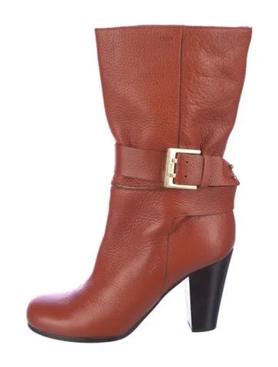 Pre-owned Chloé Leather Boots In Brown