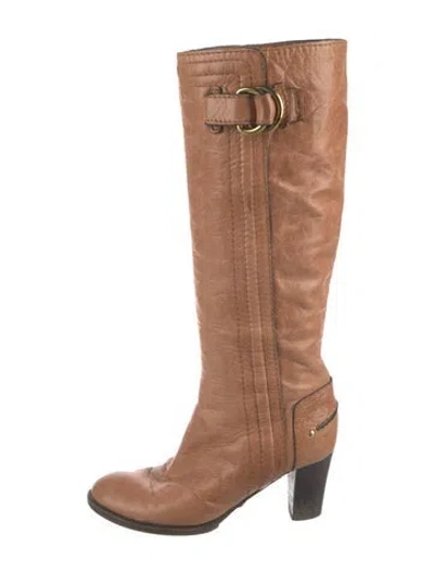 Pre-owned Chloé Leather Boots In Brown
