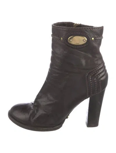 Pre-owned Chloé Leather Boots In Brown