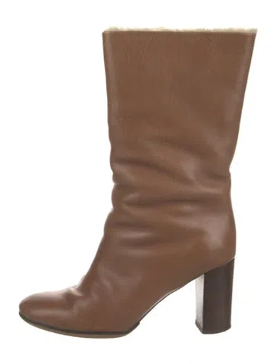 Pre-owned Chloé Leather Boots In Brown