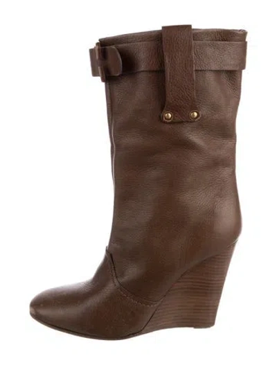 Pre-owned Chloé Leather Boots In Brown