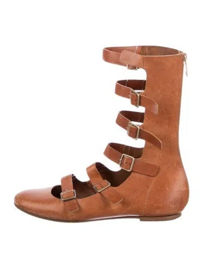 Pre-owned Chloé Leather Boots In Brown