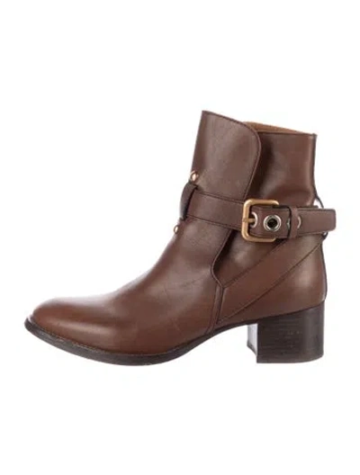 Pre-owned Chloé Leather Boots In Brown