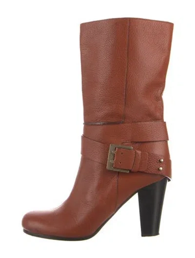 Pre-owned Chloé Leather Boots In Brown