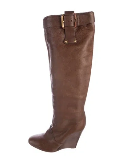 Pre-owned Chloé Leather Boots In Brown