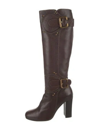 Pre-owned Chloé Leather Boots In Brown