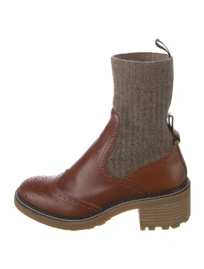 Pre-owned Chloé Leather Boots In Brown