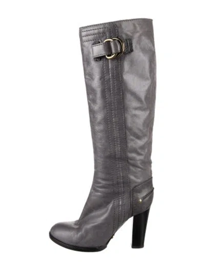 Pre-owned Chloé Leather Boots In Gray