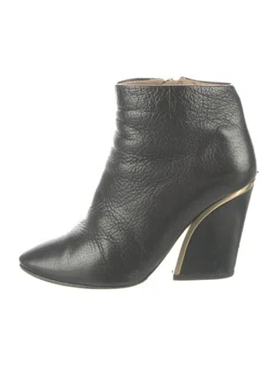 Pre-owned Chloé Leather Boots In Gray