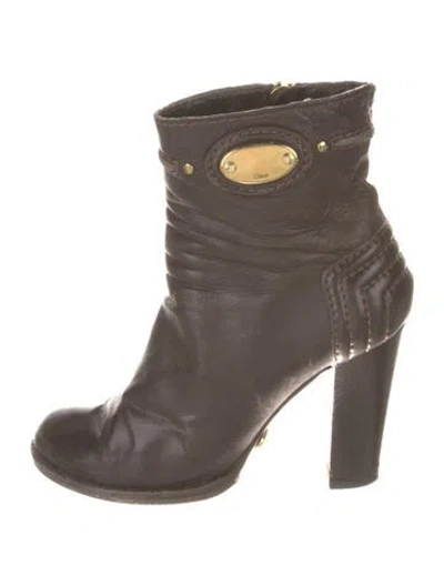 Pre-owned Chloé Leather Boots In Gray