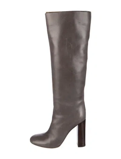 Pre-owned Chloé Leather Boots In Gray