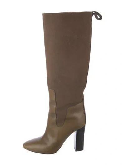 Pre-owned Chloé Leather Boots In Neutral