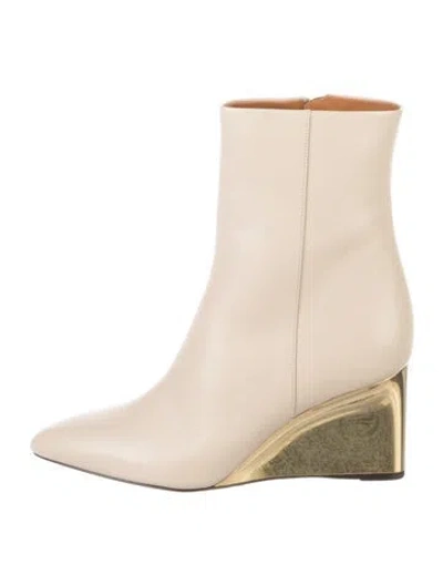 Pre-owned Chloé Leather Boots In Neutral
