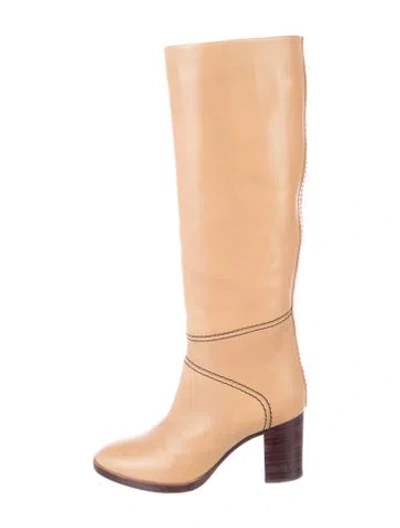 Pre-owned Chloé Leather Boots In Neutral