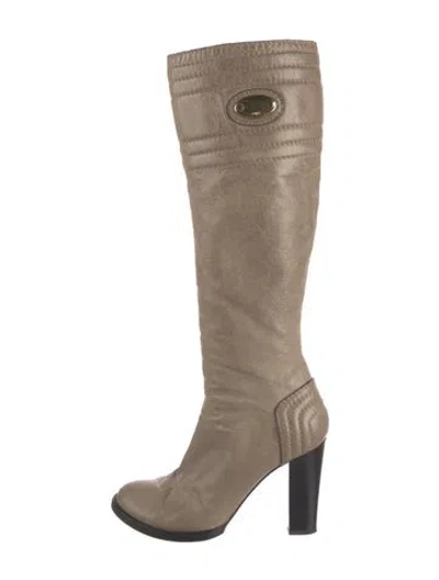 Pre-owned Chloé Leather Boots In Neutrals