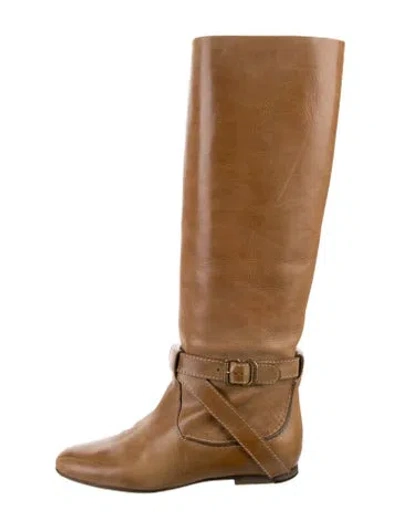 Pre-owned Chloé Leather Boots In Neutrals