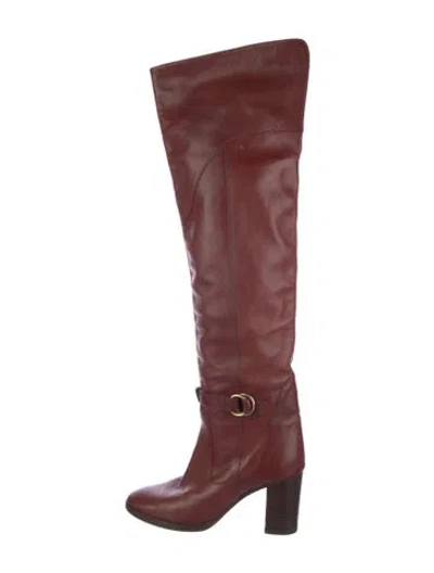 Pre-owned Chloé Leather Boots In Red
