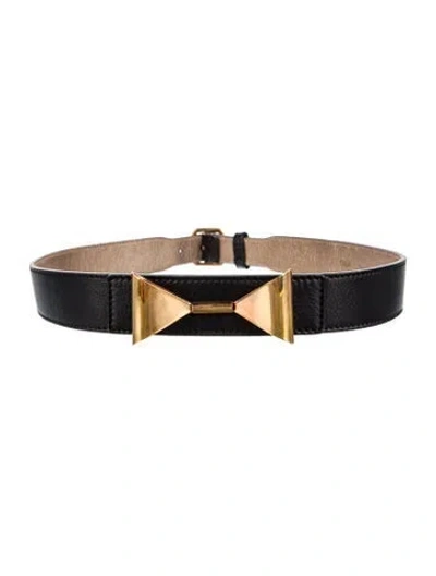 Pre-owned Chloé Leather Bow Accents Belt In Black