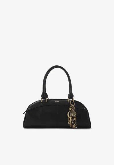 Chloé Leather Bowling Shoulder Bag In Black