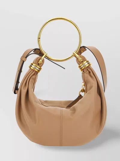 Chloé Leather Bracelet Handbag With Round Brass Handle