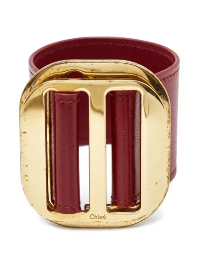 Pre-owned Chloé Leather Bracelet In Red