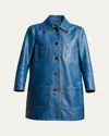 Chloé Leather Bracelet-sleeve Car Coat In Black