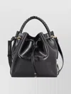 Chloé Leather Bucket Bag Adjustable Strap In Black