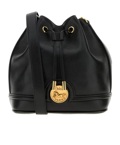 Chloé Leather Bucket Bag In Black