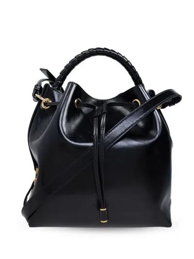 Chloé Leather Bucket Bag In Black