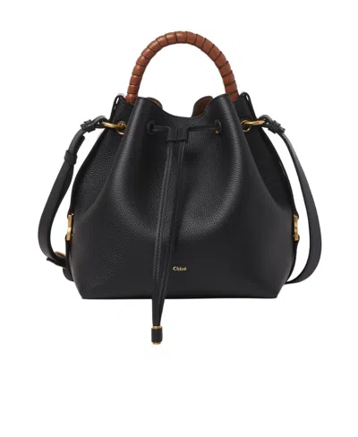 Chloé Leather Bucket Bag In Black