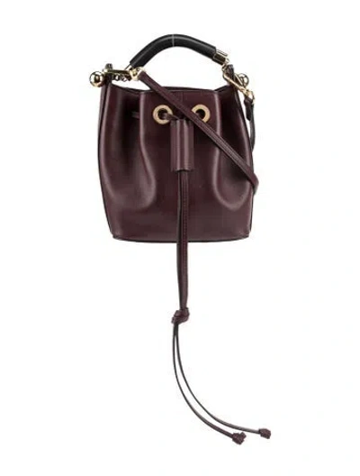 Pre-owned Chloé Leather Bucket Bag In Burgundy