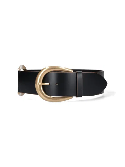Chloé Leather Buckle Belt In Black